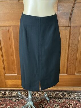 NY Collection Black straight Skirt with Front and back  Vent